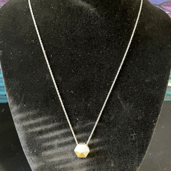 EA Afffinity Diamonds Sterling Silver PAVE diamonds Pendant Necklace 18"